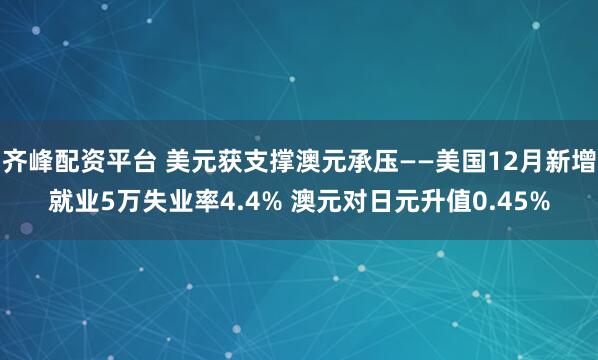 齐峰配资平台 美元获支撑澳元承压——美国12月新增就业5万失业率4.4% 澳元对日元升值0.45%